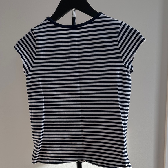 Lands' End Girl’s Navy and Coral Cat Graphic Tee - Picture 7 of 7
